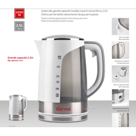 Bollitore elettrico 2200W 2,5litri capacità BL90 GIRMI 2