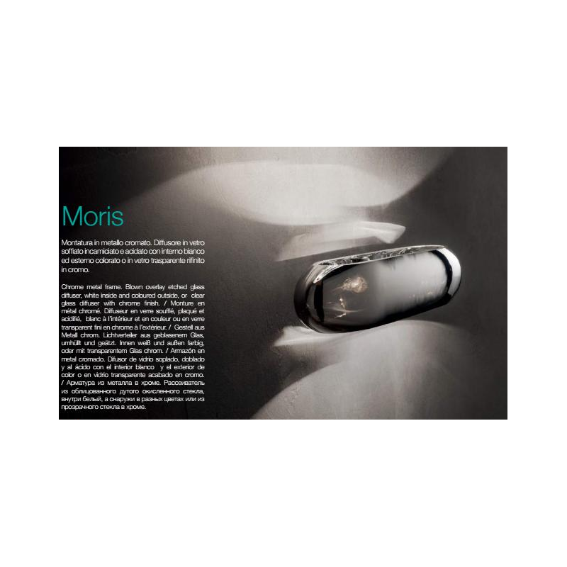 Applique in metallo cromato vetro effetto cromato MORIS AP2 Ideal Lux