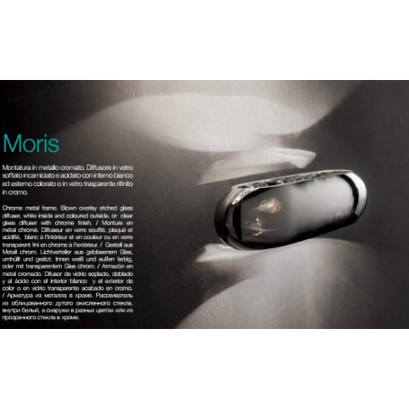 Applique in metallo cromato vetro effetto cromato MORIS AP2 Ideal Lux