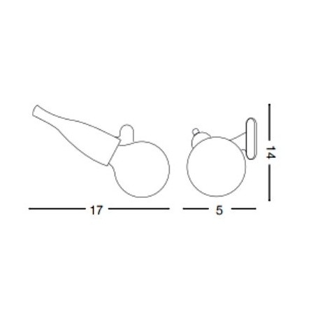 Lampada a pinza in metallo cromato PICCHIO AP1