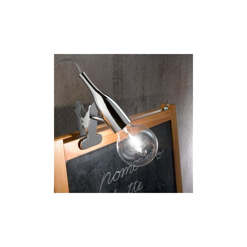 Lampada a pinza in metallo cromato PICCHIO AP1