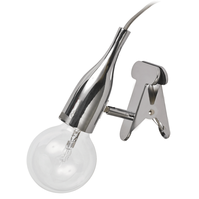 Lampada a pinza in metallo cromato PICCHIO AP1