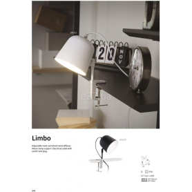 Lampada da tavolo con supporto a morsetto diffusore metallo opaco bianco LIMBO AP1 IDEAL LUX 2