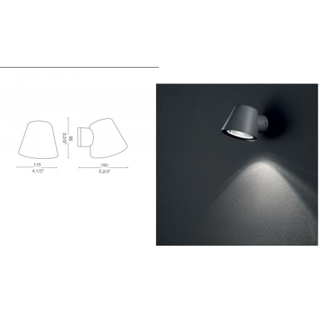 Lampada applique nera GAS AP1 IDEAL LUX