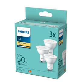 Confezione 3 lampadine GU10 4,7W (50W) 2700K warm white classe F 9290030386 PHILIPS