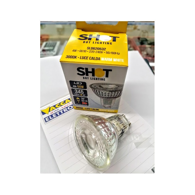 Lampadina GU10 4W 3000K luce calda 345lumen SLD620532 SHOT