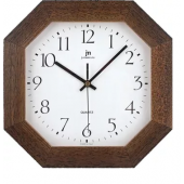 orologio parete cornice legno noce forma ottag. cm 27x27