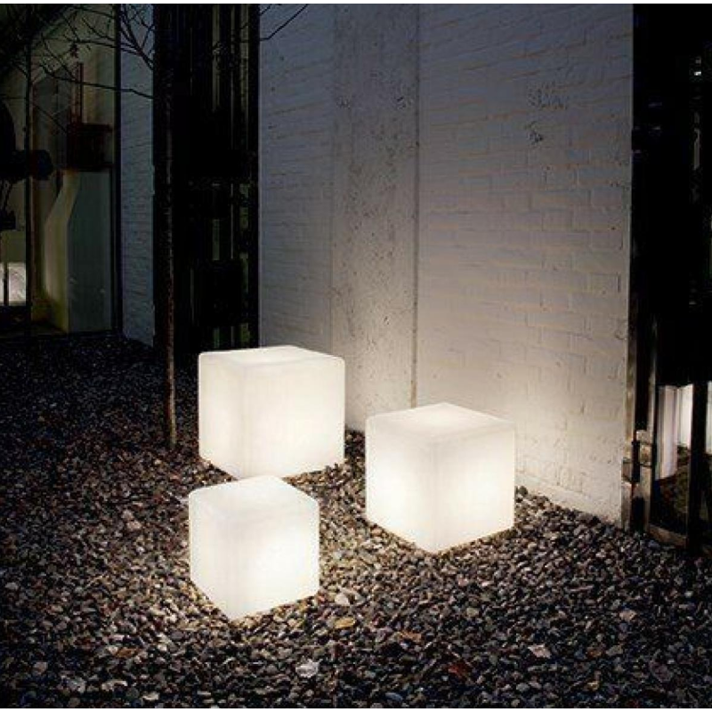 CUBO LUMINOSO DA GIARDINO LUNA PT1 50x50 Lampadina led e27 IP44