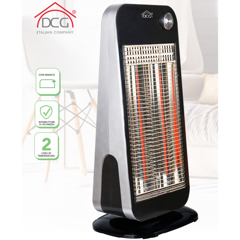 STUFA ELETTRICA VERTICALE CON RESISTENZE IN FIBRA DI CARBONIO  900w DCG SA9849