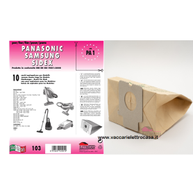 Sacchetti aspirapolvere per PANASONIC PA1, SAMSUNG VC1400 VC1700 VC1800, SIDEX 1450
