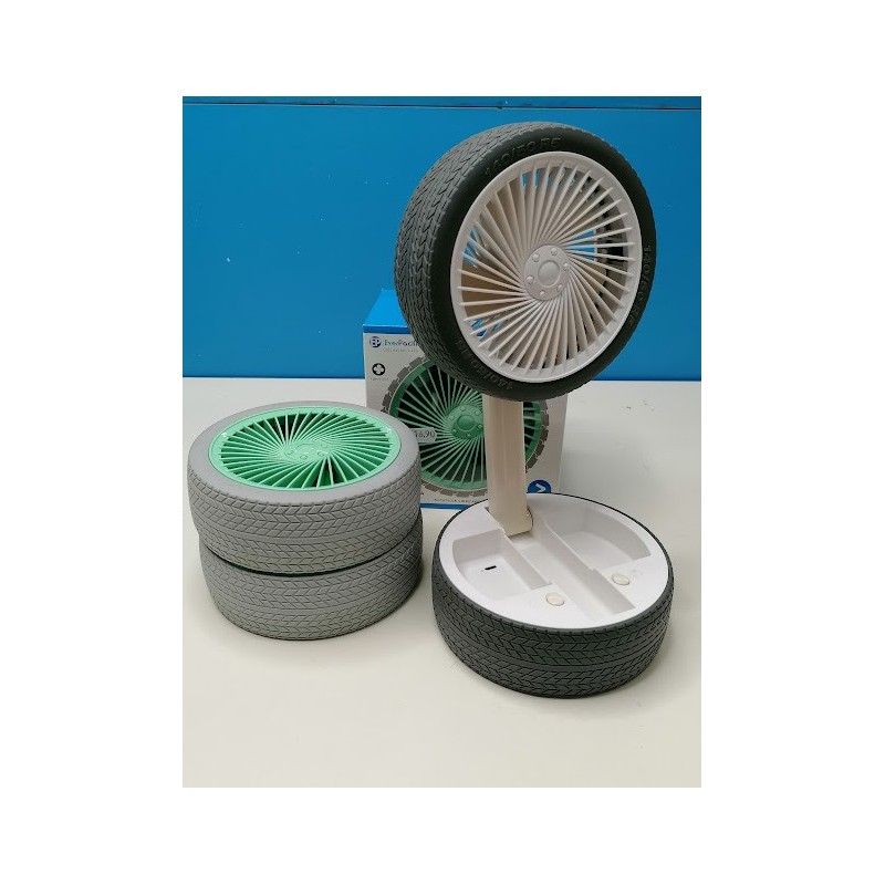 MINI VENTILATORE SENZA FILO 3 VELOCITA' A FORMA DI PNEUMATICO