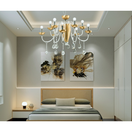 CAMELIA SP10 ORO IDEALLUX Lampadario 10luci