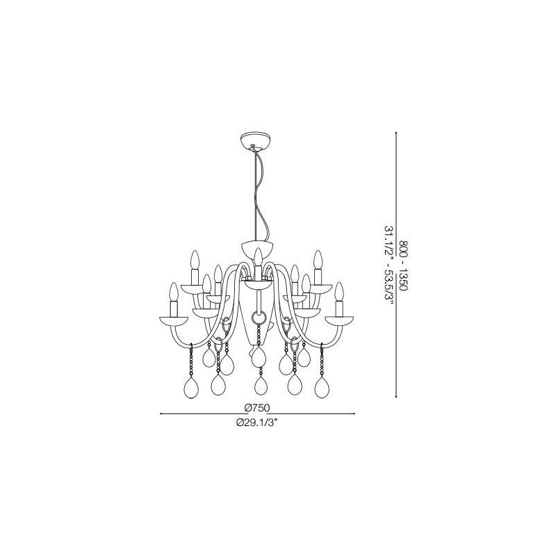 CAMELIA SP10 ORO IDEALLUX Lampadario 10luci