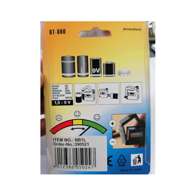 PROVA PILE TESTER PER BATTERIE  BT-860 Quickly