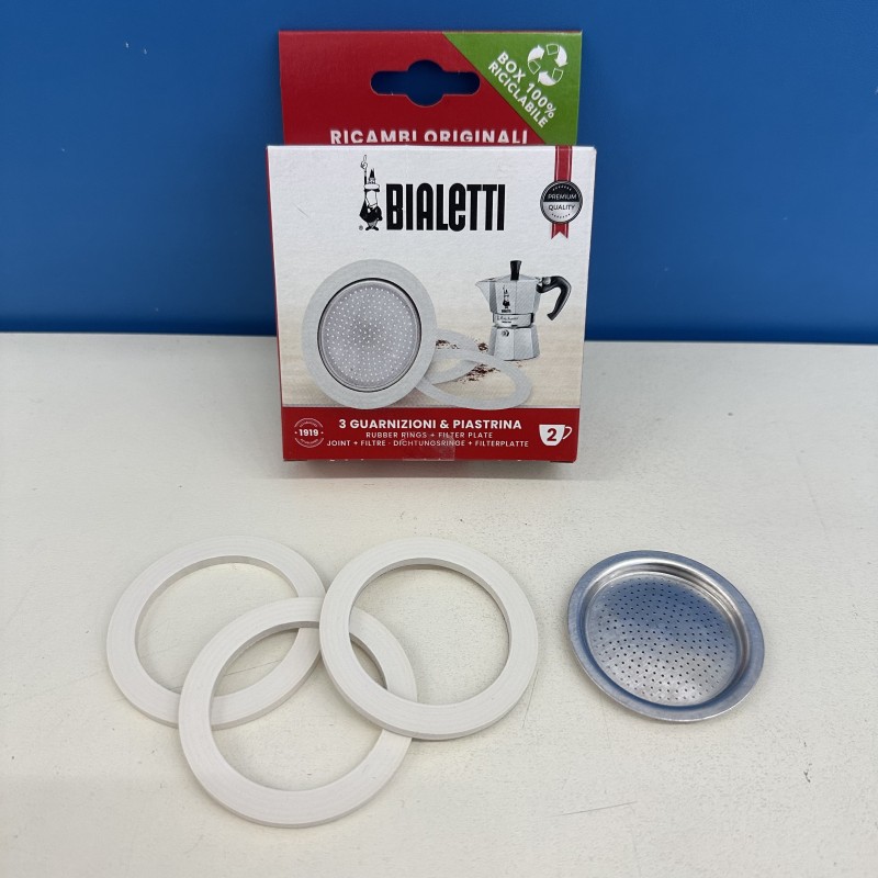 guarnizioni moka 2 tz Bialetti  3guarnizioni+piastrina