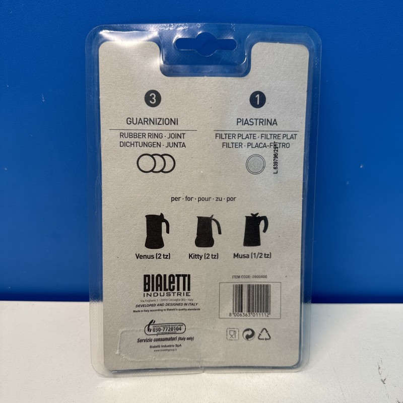 Blister 3 guarnizioni + 1 piastrina 1/2 tazze ricambio originale