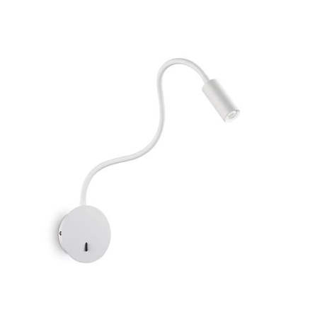 Lampada da parete con braccio snodabile, bianca FOCUS-2 AP Ideal Lux