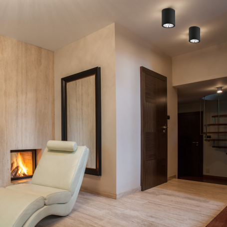 POTE 1 PLAFONIERA DA SOFFITTO CILINDRO NERO  O BIANCO