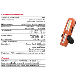 torcia ricaricabile LED Calamito Power CFG 2