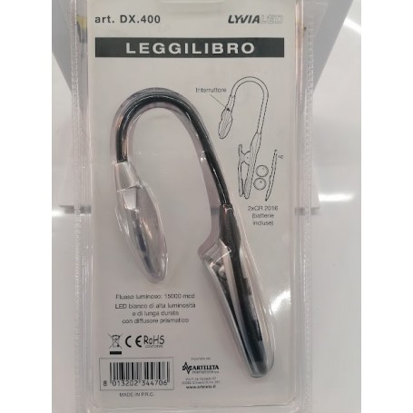 TORCIA DA APPENDERLA AL LIBRO LEGGILIBRO LEGGERO LED led batteria Lyvia DX400 TORCIA DA APPENDERLA AL LIBRO LEGGILIBRO LEGGERO LED led batteria Lyvia DX400