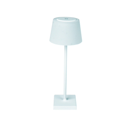 LAMPADA SENZA FILO PORTATILE BIANCA CON PARALUME EFFETTO PLISSETTATO LED 4w LIFE 39.LED5272W LAMPADA SENZA FILO PORTATILE BIANCA CON PARALUME EFFETTO PLISSETTATO LED 4w LIFE 39.LED5272W