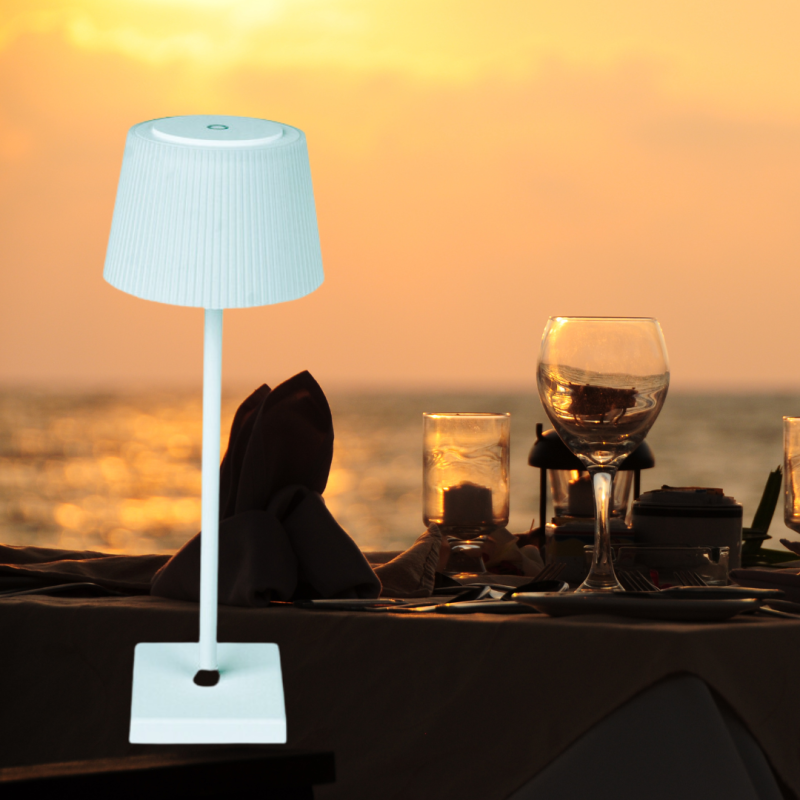 LAMPADA SENZA FILO PORTATILE BIANCA CON PARALUME EFFETTO PLISSETTATO LED 4w LIFE 39.LED5272W