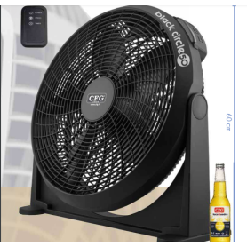 Ventilatore da appoggio nero diametro cm50 EV078 BLACK CIRCLE 50 CFG 2