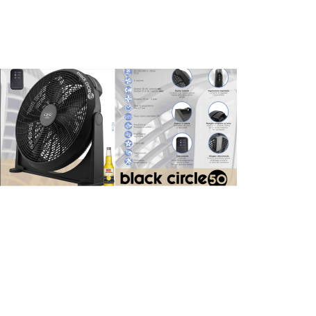 Ventilatore da appoggio nero diametro cm50 EV078 BLACK CIRCLE 50 CFG