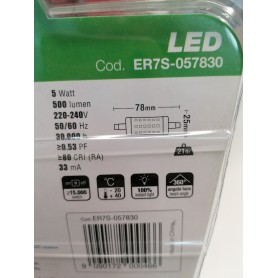 LAMPADINA LED LINEARE CORTA R7S 5W L78 3000K ECOLIGHT 2