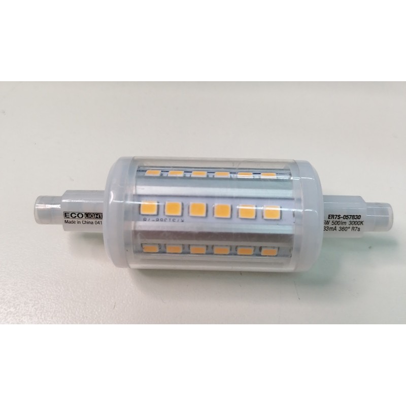 LAMPADINA LED LINEARE CORTA R7S 5W L78 3000K ECOLIGHT