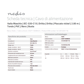 Cavo alimentazione per computer 2 mt spina 10A presa IEC... 2