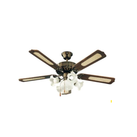 7066 OB PERENZ PALA DA SOFFITTO IN STILE CLASSICO PAGLIA DI VIENNA CON 5 LAMPADE