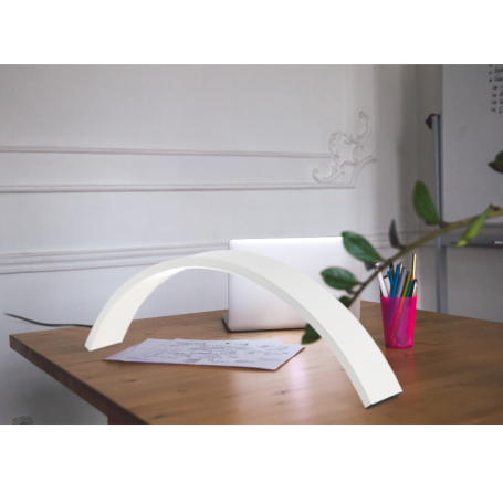 Lampada da tavolo in metallo ad arco bianca AIR TL24 IDEAL LUX