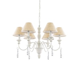 Provence sp6 lampadario provenzale con paralumi bianco opaco-