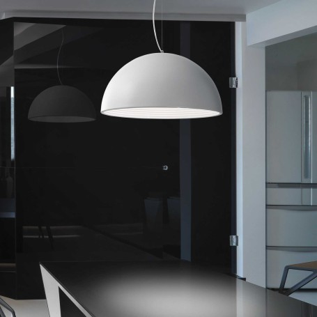 FOLK SP1 IDEALlux diametro 50 Lampadario Bianco opaco e bianco brillante