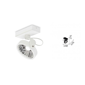 FARETTO BIANCO ROTATIVO GU10 PLAFONIERA KONIG PL1 2