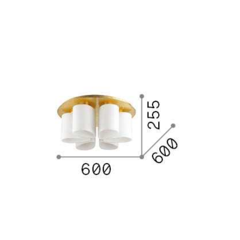 Lampadario da soffitto base metallo foglia oro,...