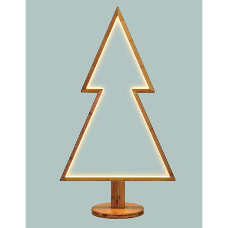 Albero abete stilizzato in legno altezza cm90 luce LED bianco caldo DLW TRF TN 90 Lotti (LOLLI  20115)