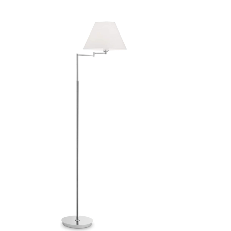 Piantana metallo cromata BEVERLY MPT1 Ideal Lux con paralume bianco direzionabile