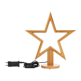 lampada da tavolo stella in legno luce led 2