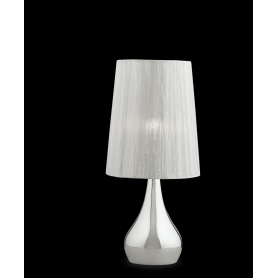 Lampada da tavolo struttura metallo cromato, paralume... 2