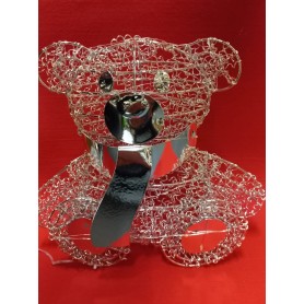 Orso Teddy seduto altezza cm27, metallo color champagne,... 2