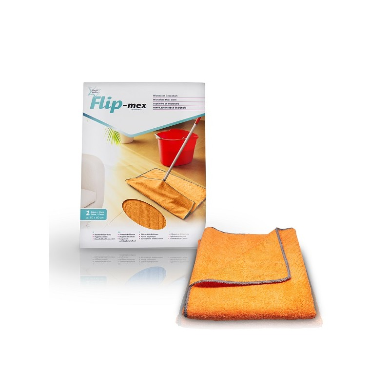 Panno pavimenti ANTIBATTERICO in microfibra cm50x60 FLIP-MEX WIMEX arancione