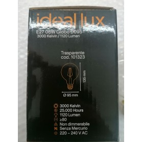 Lampadina-globo-trasparente-lucecalda-diametro95-ideallux-8watt 2