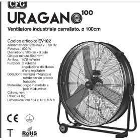 Ventilatore industriale carrellato diametro cm100 EV102... 2