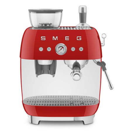 Macchina per caffè espresso manuale con macina caffè integrato ROSSO EGF03RDEU SMEG