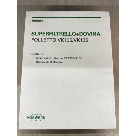 Sacchetti aspirapolvere per VK135/VK136 FOLLETTO 45031 VORWERK
