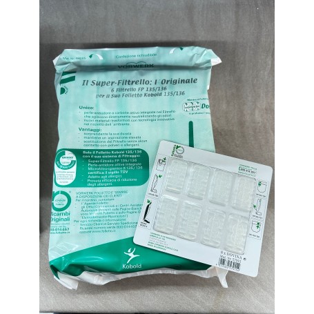 Sacchetti aspirapolvere per VK135/VK136 FOLLETTO 45031 VORWERK