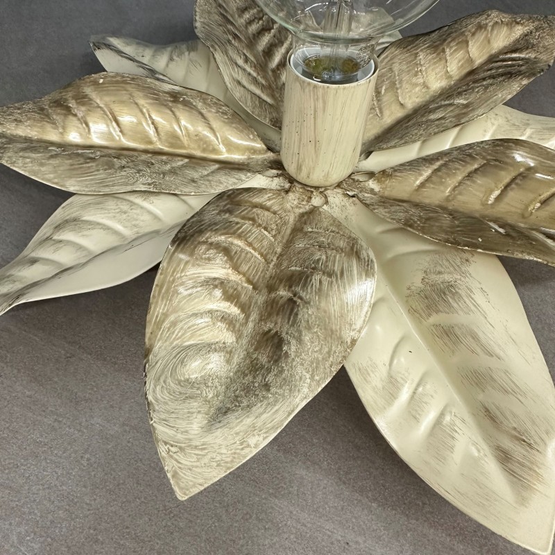 Plafoniera foglie ORO e PANNA FIORENTINA ORO SILUX