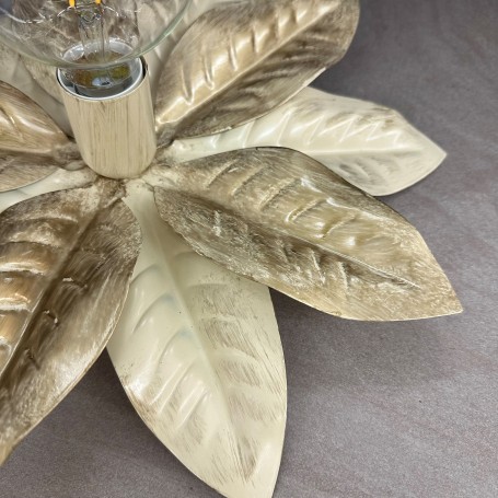 Plafoniera foglie ORO e PANNA FIORENTINA ORO SILUX